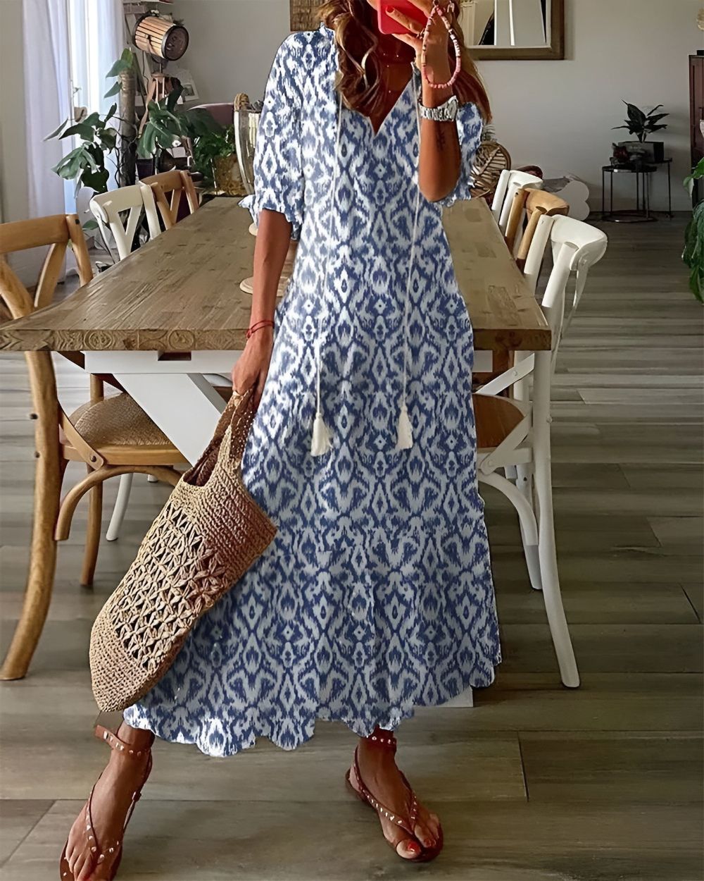 Boho relaxed everyday dress for women | Celina -1