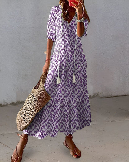 Boho relaxed everyday dress for women | Celina -3