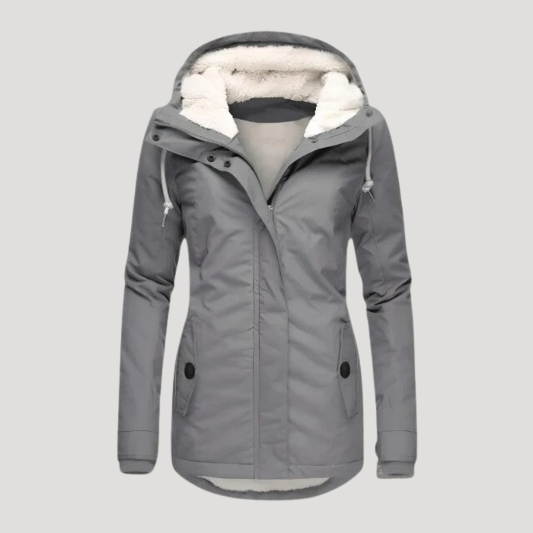 Waterproof long hooded winter jacket for women | Seravia -4