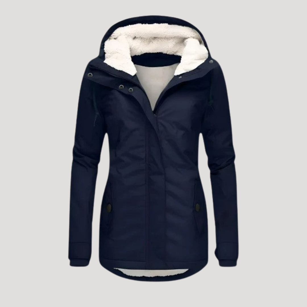 Waterproof long hooded winter jacket for women | Seravia -5