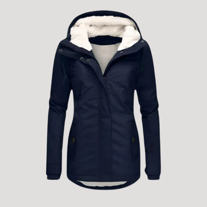 Waterproof long hooded winter jacket for women | Seravia -5
