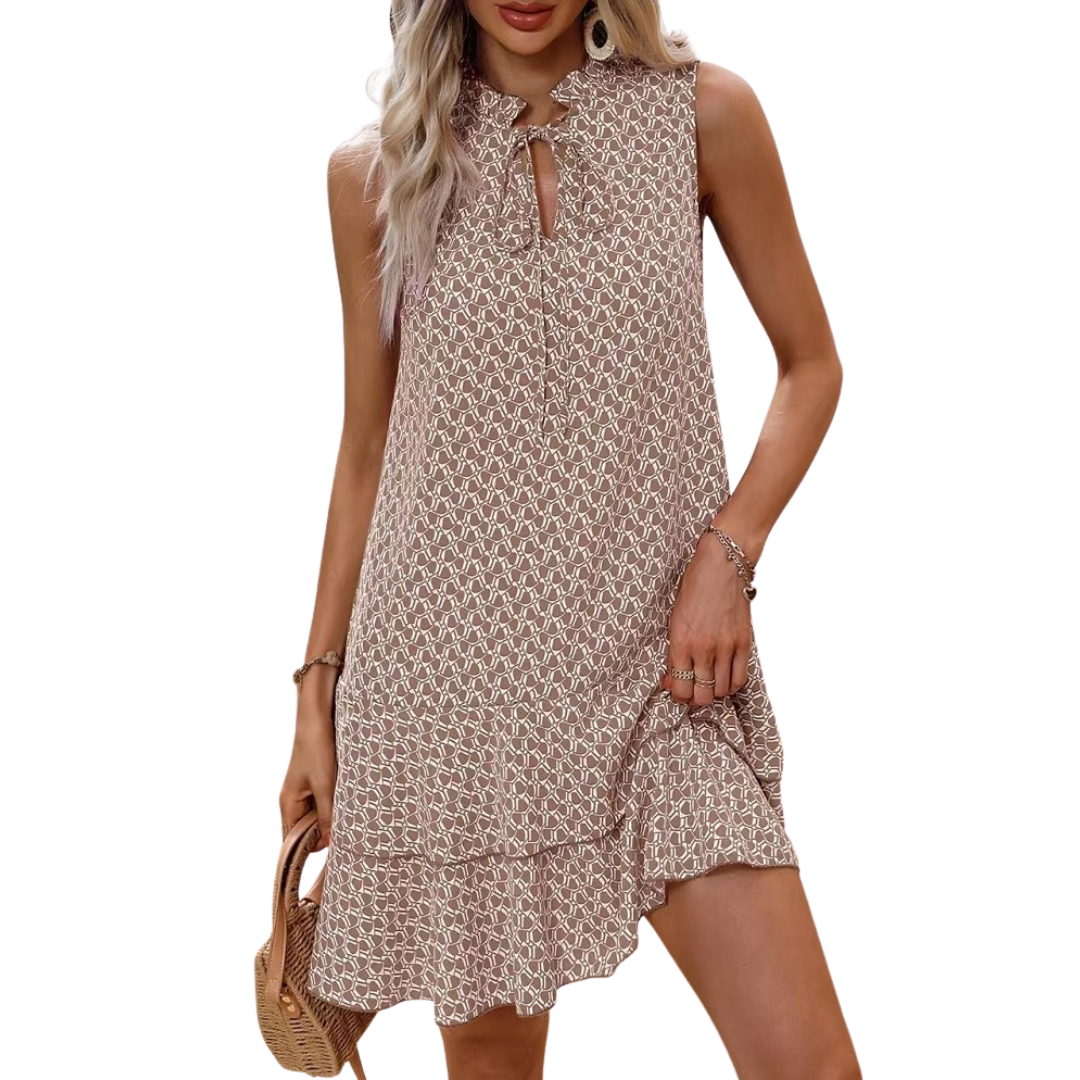 Bohemian printed strappy midi dress for women | Naomi -7