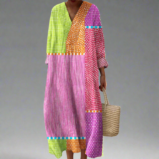 Relaxed printed everyday midi dress for women | Sienna -1