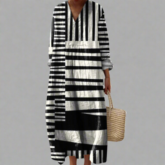 Elegant geometric shift dress for women | Ashlyn -1