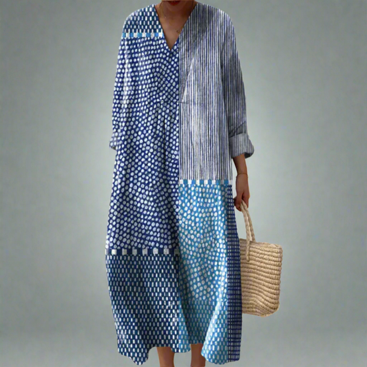 Chic geometric print everyday dress for women | Emerson -1