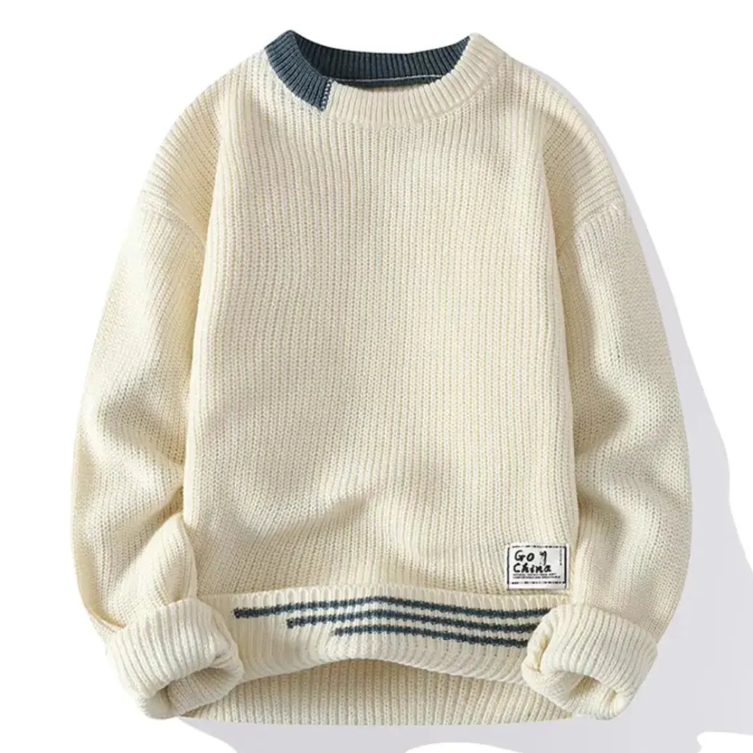 Classic crew-neck relaxed jumper for men | Raphael -5