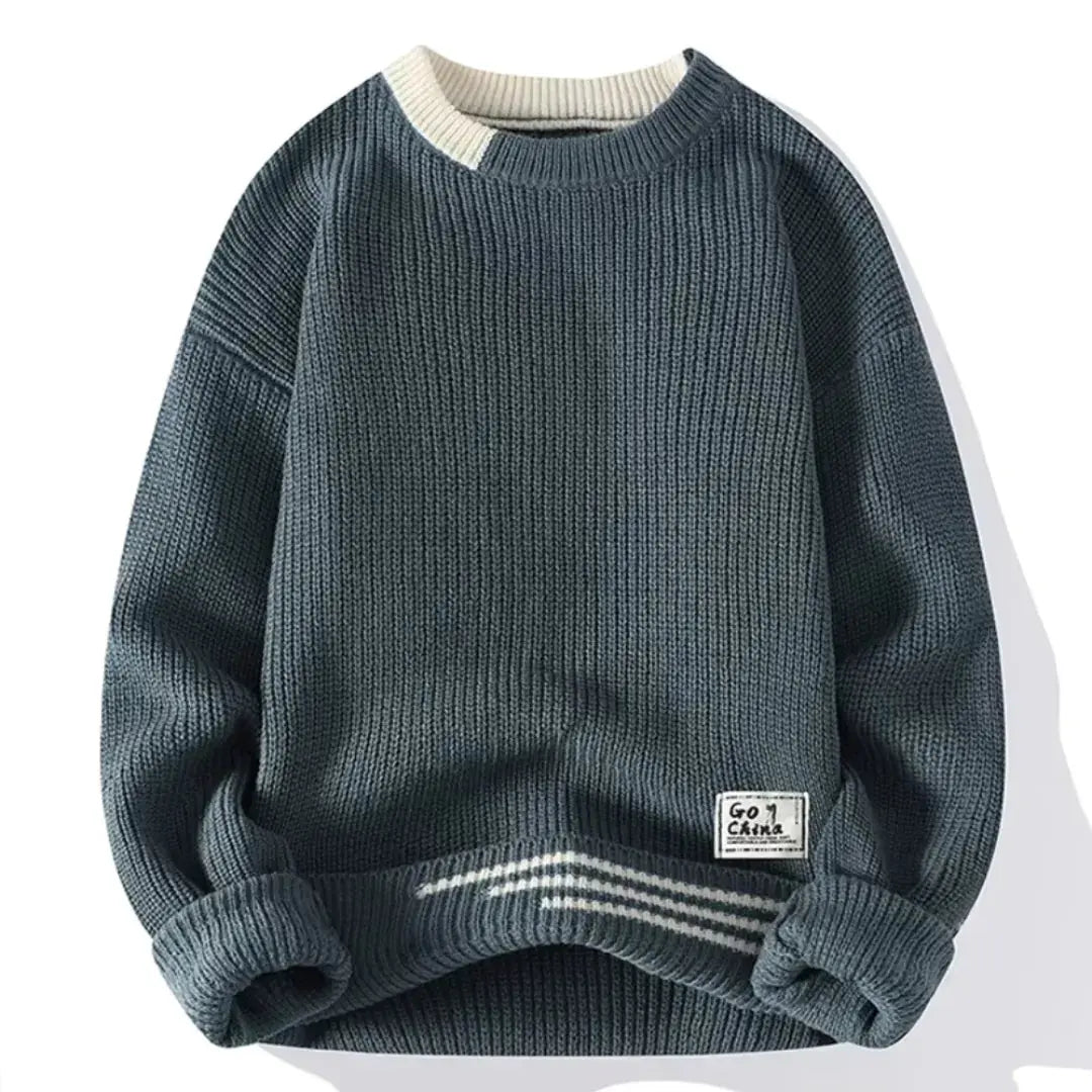 Classic crew-neck relaxed jumper for men | Raphael -3