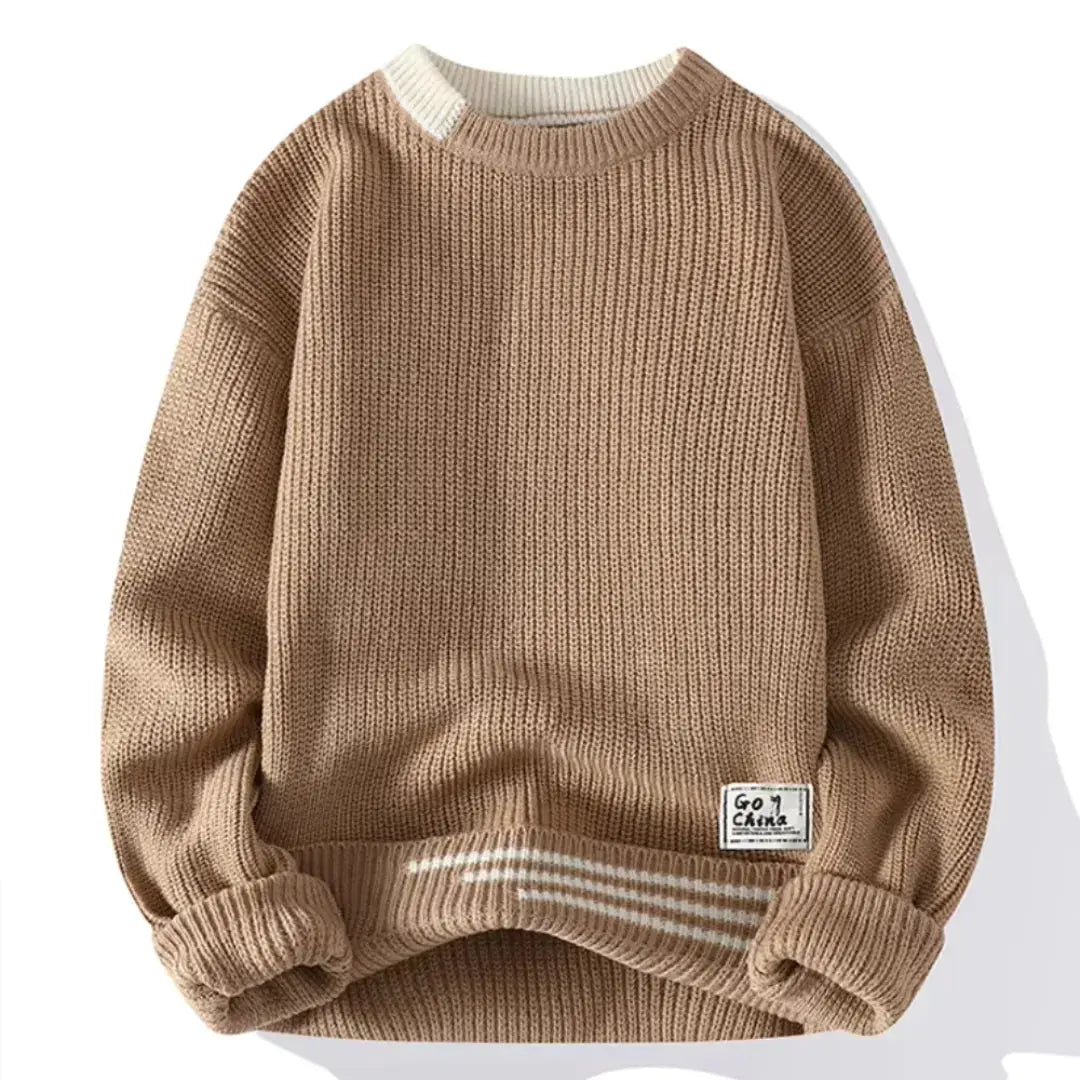 Classic crew-neck relaxed jumper for men | Raphael -1