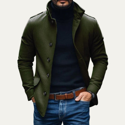 Tailored classic wool overcoat for men | Romeo -6