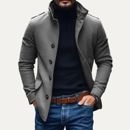 Tailored classic wool overcoat for men | Romeo -7