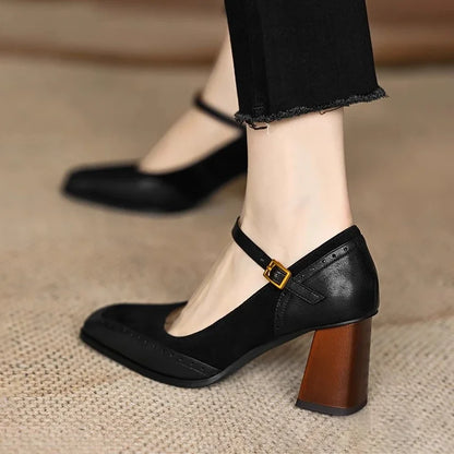 Classic everyday block heels for women | Terra -8
