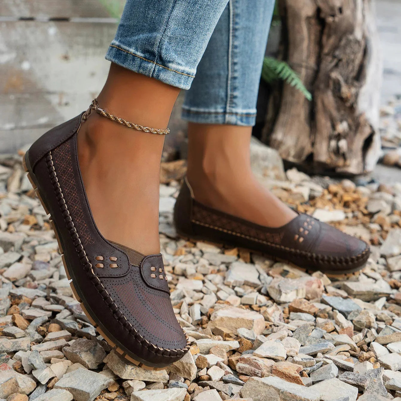 Elegant featherlight cushioned slip-on loafers for women | Elodie -4