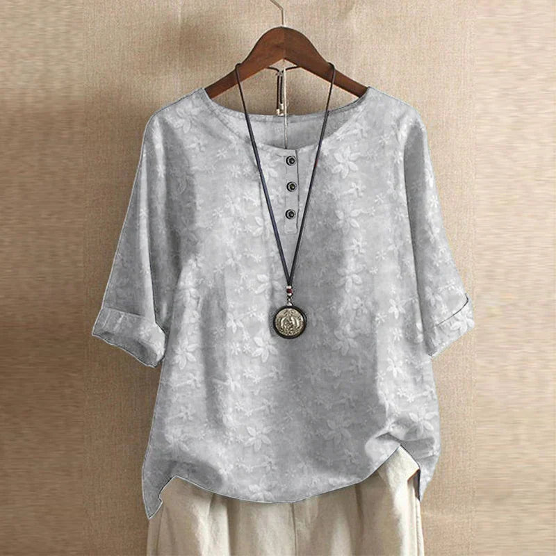 Retro-inspired relaxed blouse for women | Anya -6