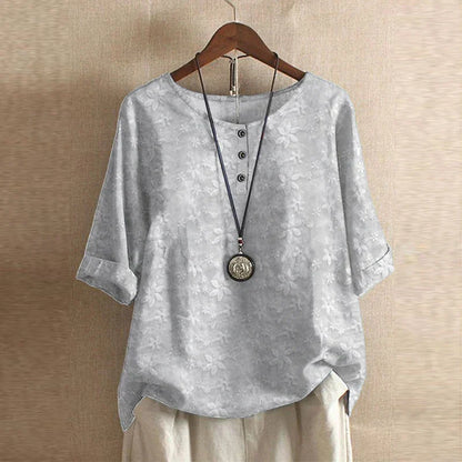 Retro-inspired relaxed blouse for women | Anya -6
