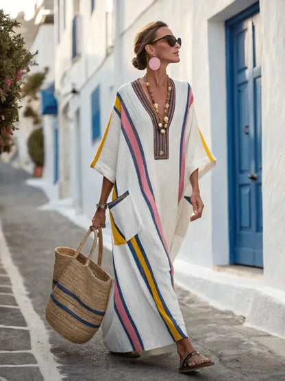 Shifted Maxi summer dress with flowing silhouette for women | Angela
