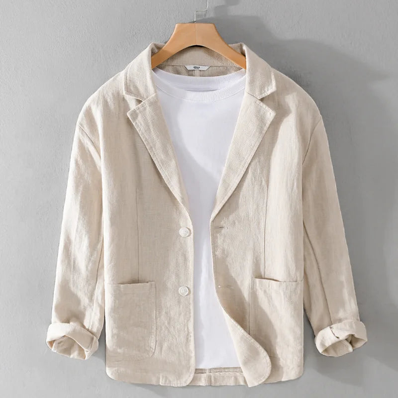 Relaxed-fit tailored linen jacket for men | Isandro -2