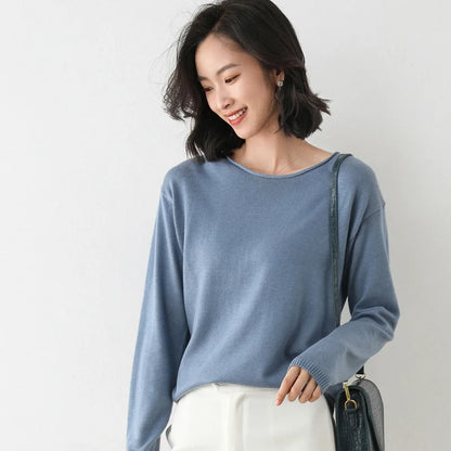 Soft relaxed mist knit top for women | Elara -8