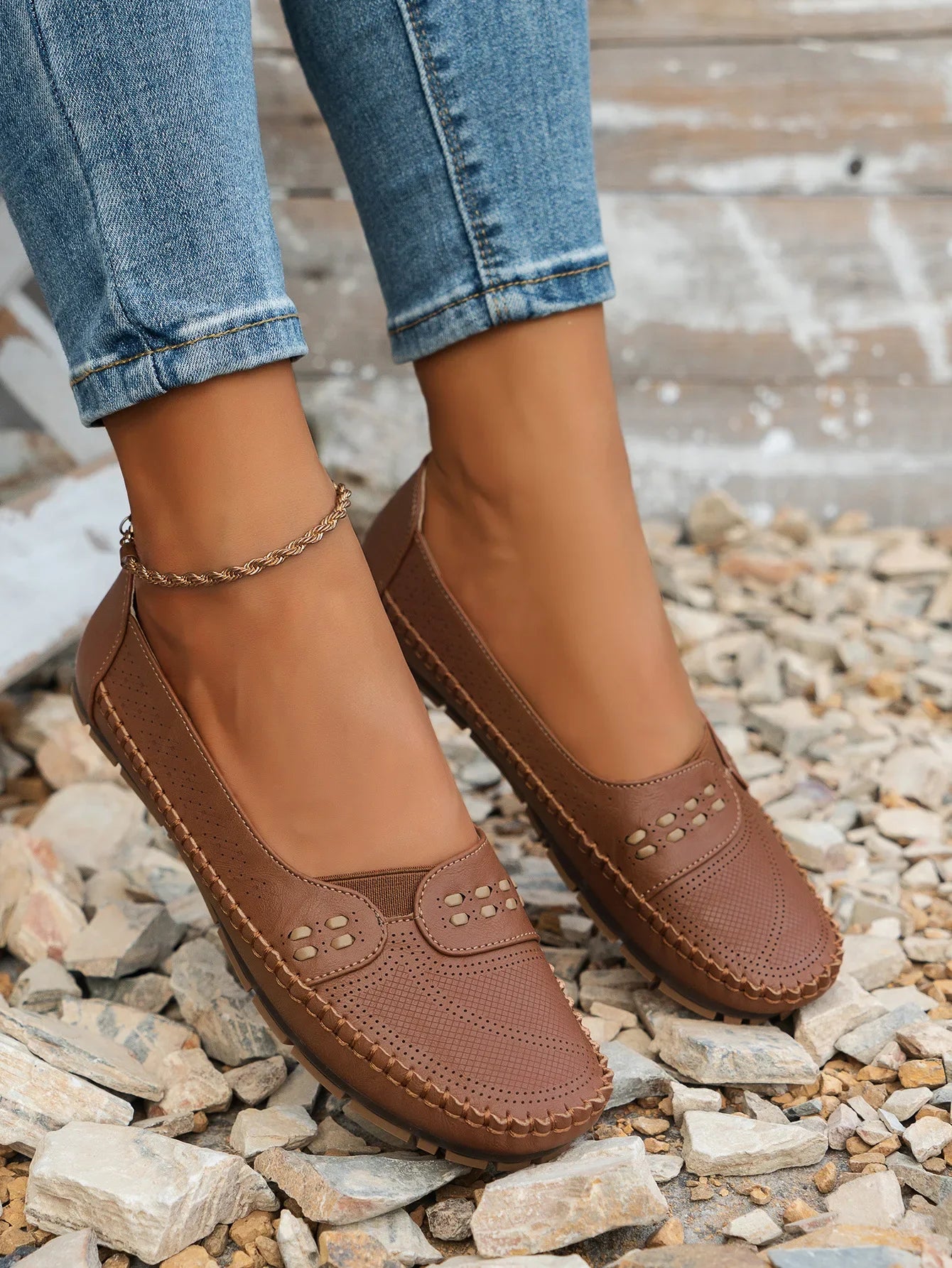 Elegant featherlight cushioned slip-on loafers for women | Elodie -9