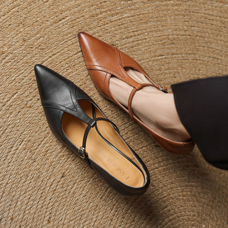 Elegant genuine leather heels for women | Lorena -16