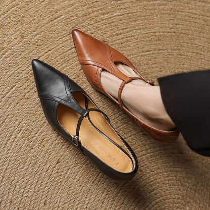 Elegant genuine leather heels for women | Lorena -16