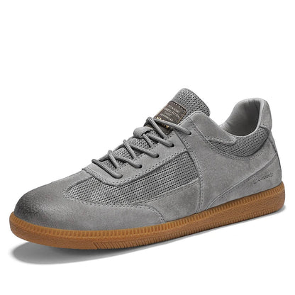 Stitched detail leather-look trainers for men | Calvino -10
