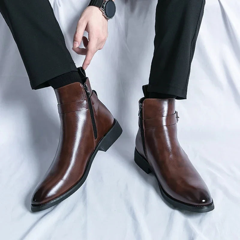 Classic genuine leather chelsea boots for men | Sergio -4