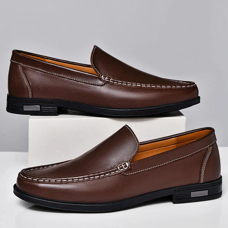 Classic genuine leather loafers for men | Verona -12