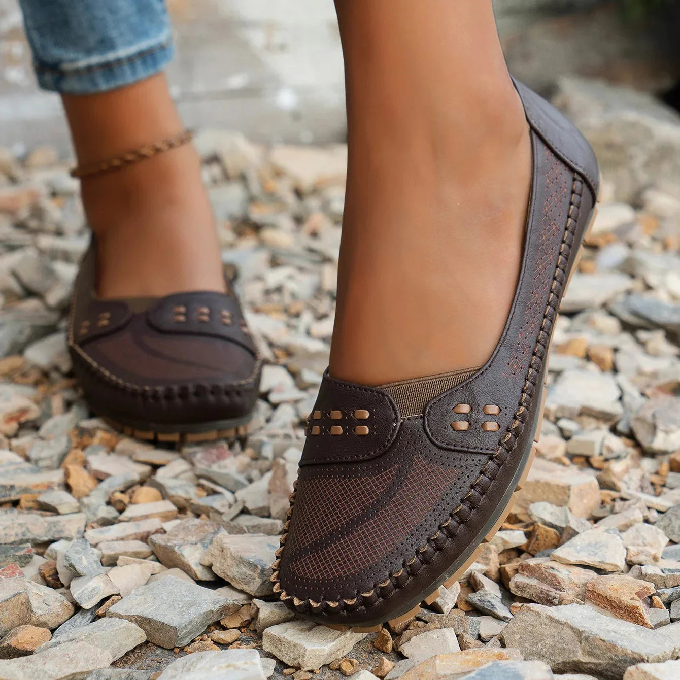 Elegant featherlight cushioned slip-on loafers for women | Elodie -3