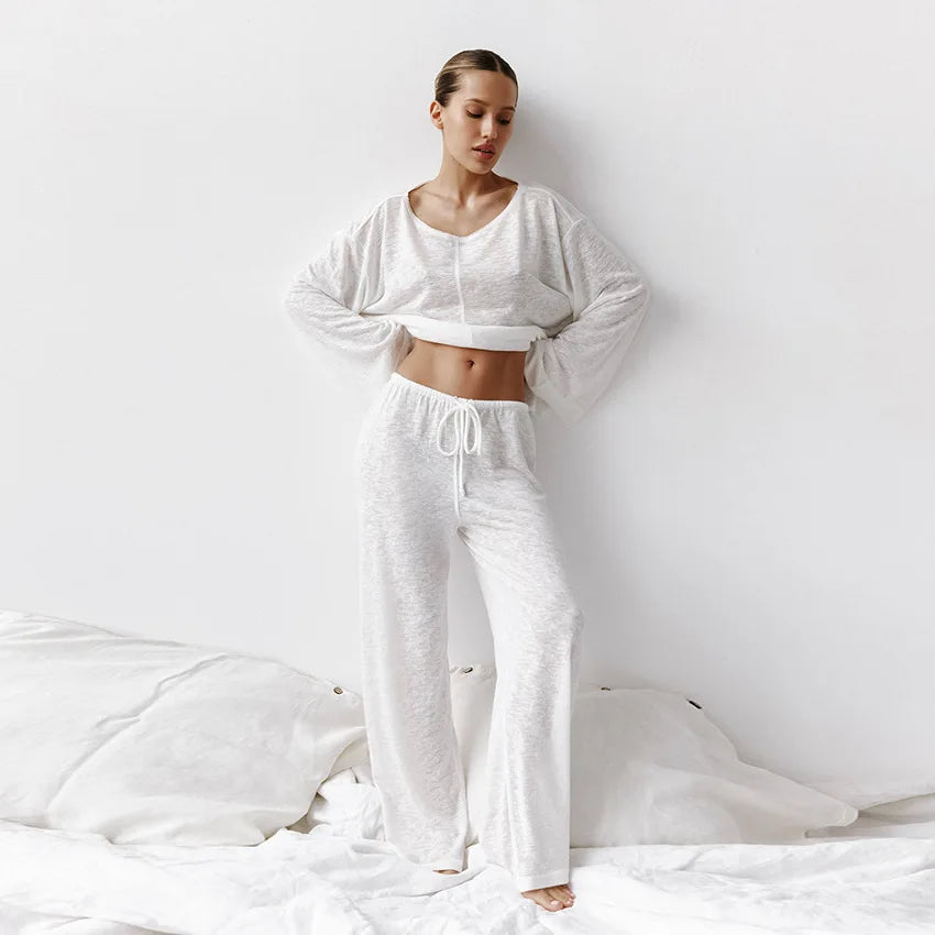 Relaxed breezy matching loungewear set for women | Mara -4