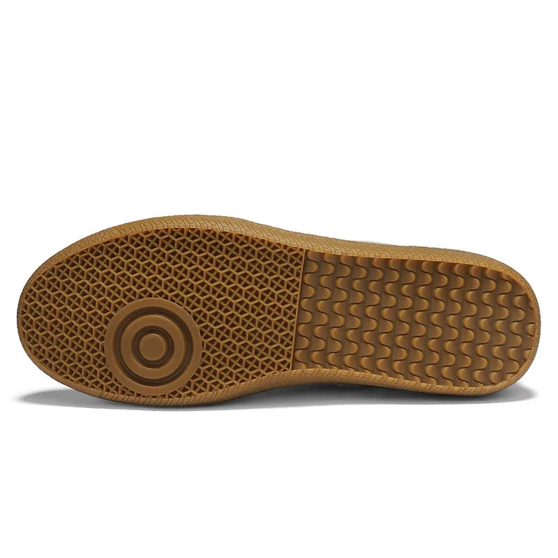 Stitched detail leather-look trainers for men | Calvino -9