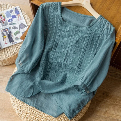 Relaxed everyday linen blouse for women | Maeve -2