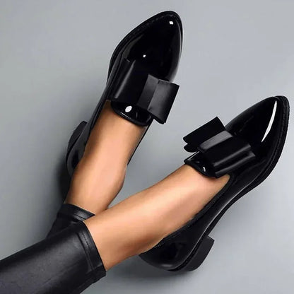 Chic bow tie detail block heel shoes for women | Penelope -1