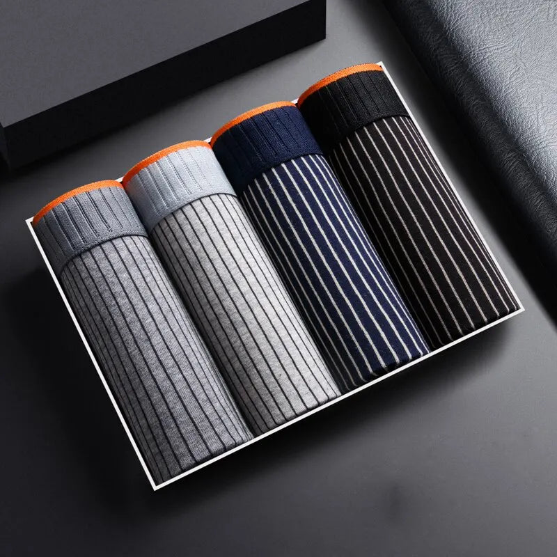 Comfortable striped cotton boxers for men | Tavian -8