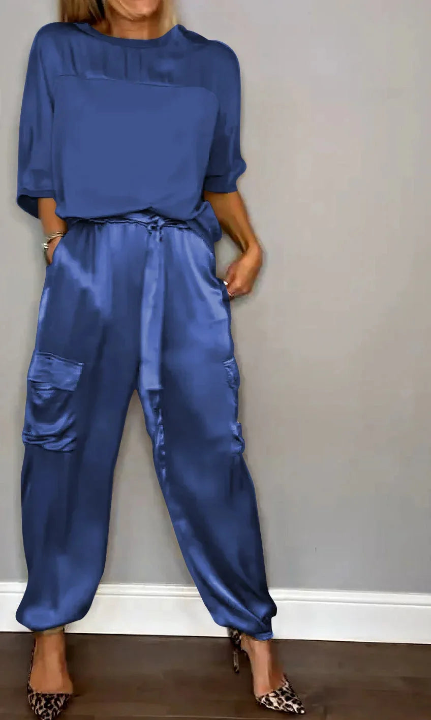 Elegant satin luxe flow set for women | Grace -7