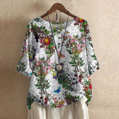 Retro-inspired relaxed blouse for women | Anya -10