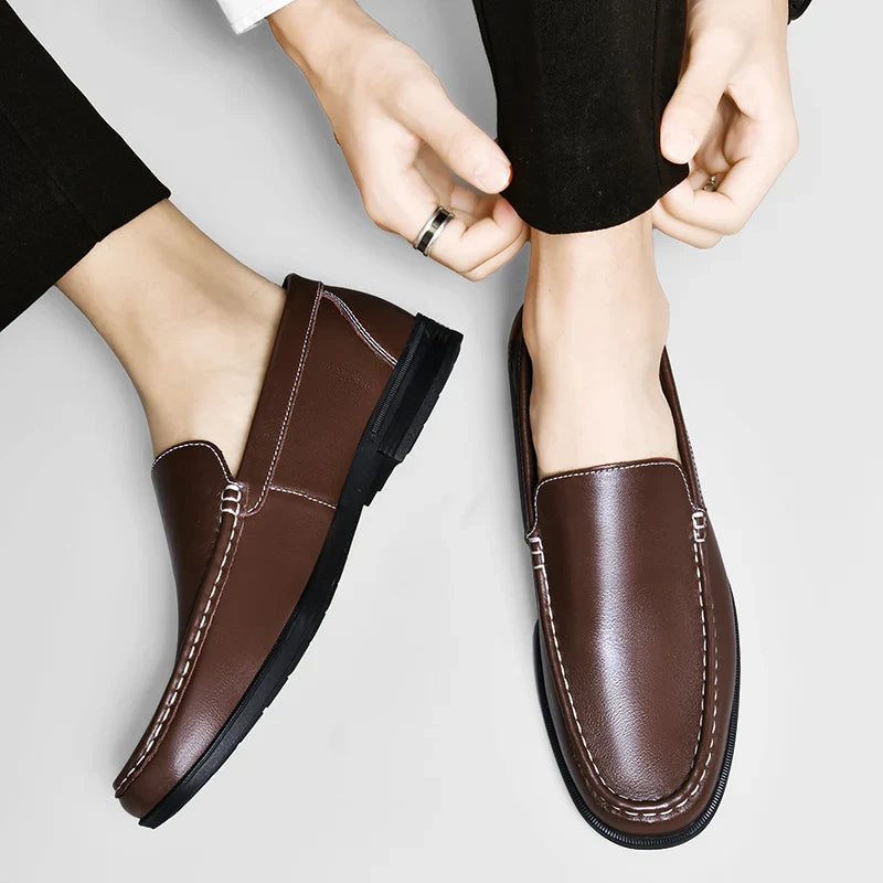 Classic genuine leather loafers for men | Verona -16