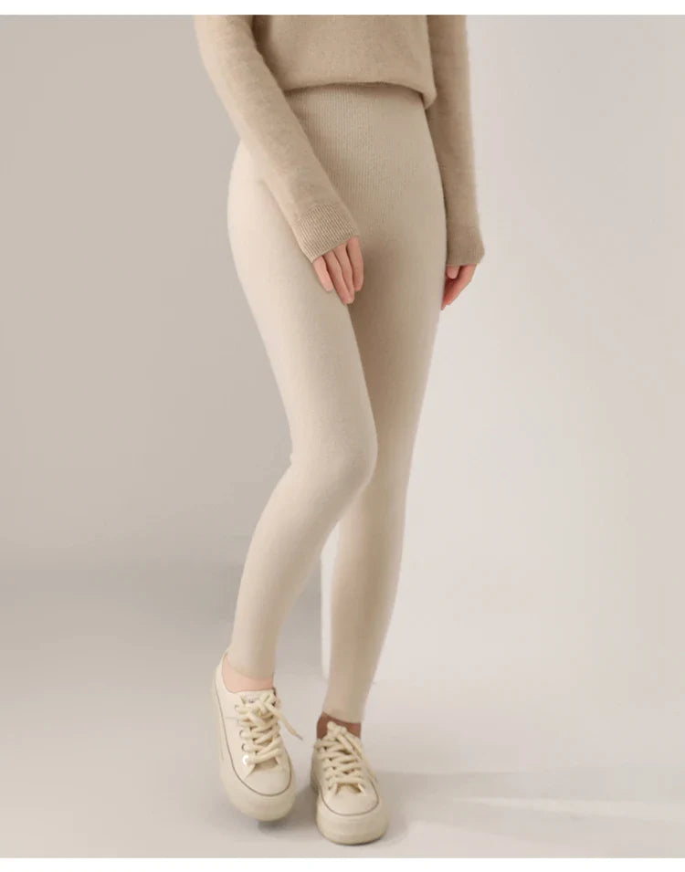 Relaxed comfortable knit casual leggings for women -10