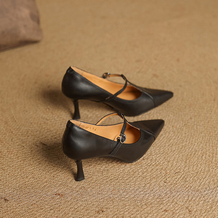 Elegant genuine leather heels for women | Lorena -14