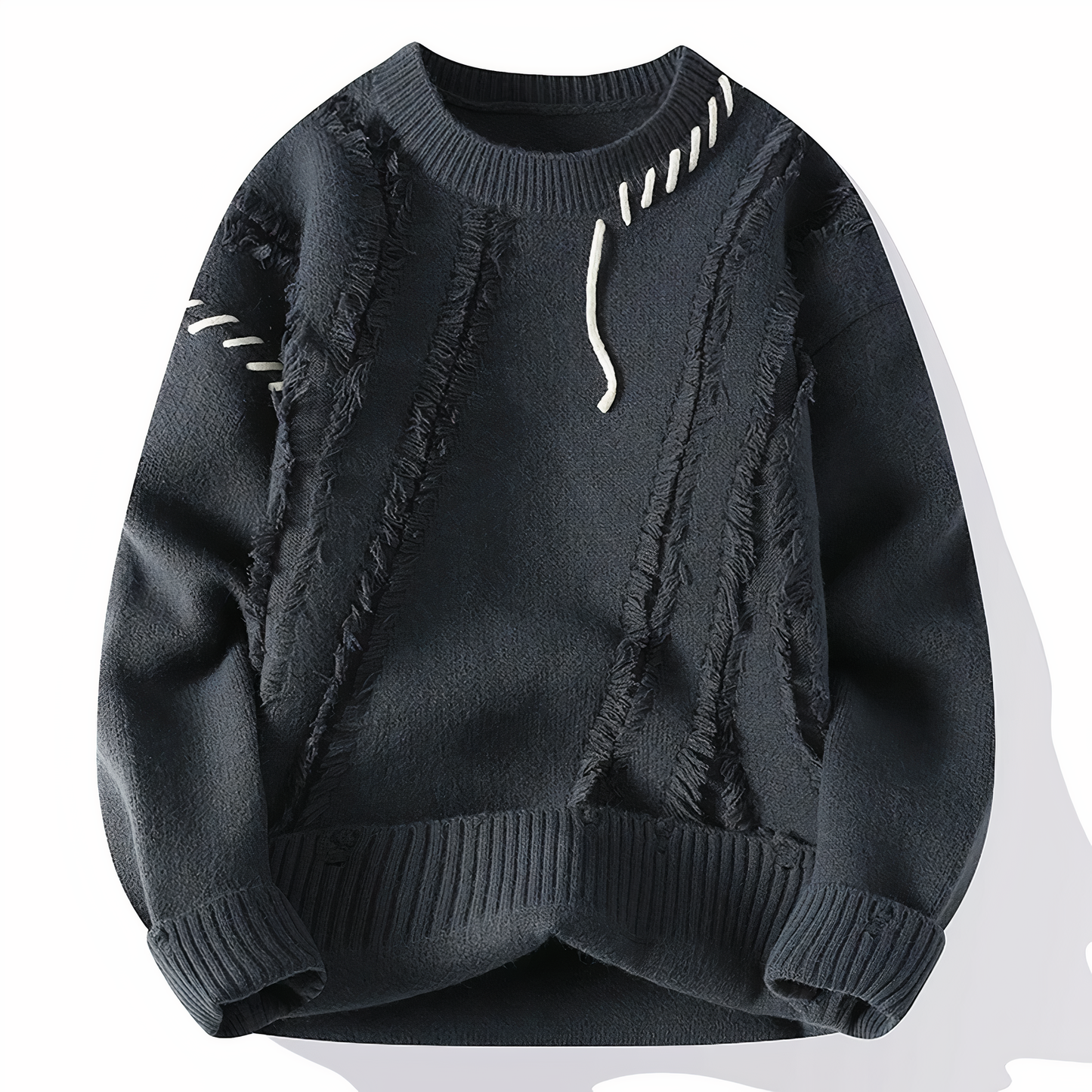 Brushed Knitted sweater with patchwork pattern for men | Jasper