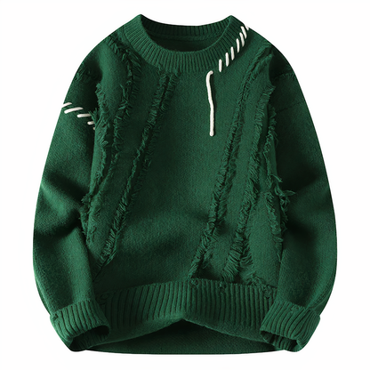 Brushed Knitted sweater with patchwork pattern for men | Jasper
