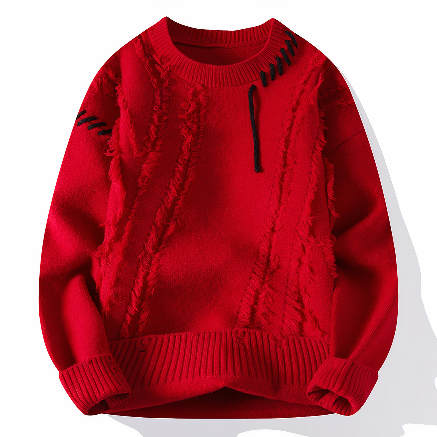 Brushed Knitted sweater with patchwork pattern for men | Jasper