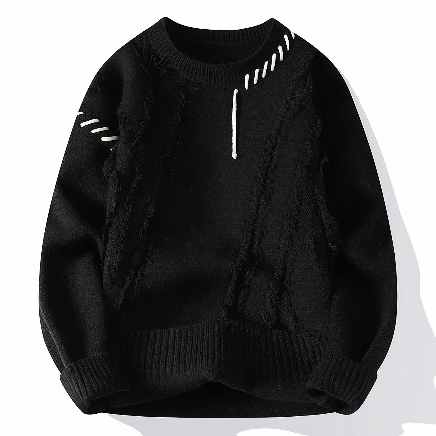 Brushed Knitted sweater with patchwork pattern for men | Jasper