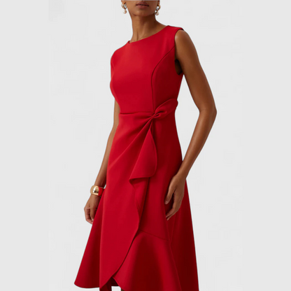 Draped asymmetric everyday midi dress for women | Sheila -14