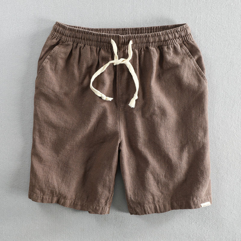 Relaxed drawstring cotton shorts for men | Kaito -6