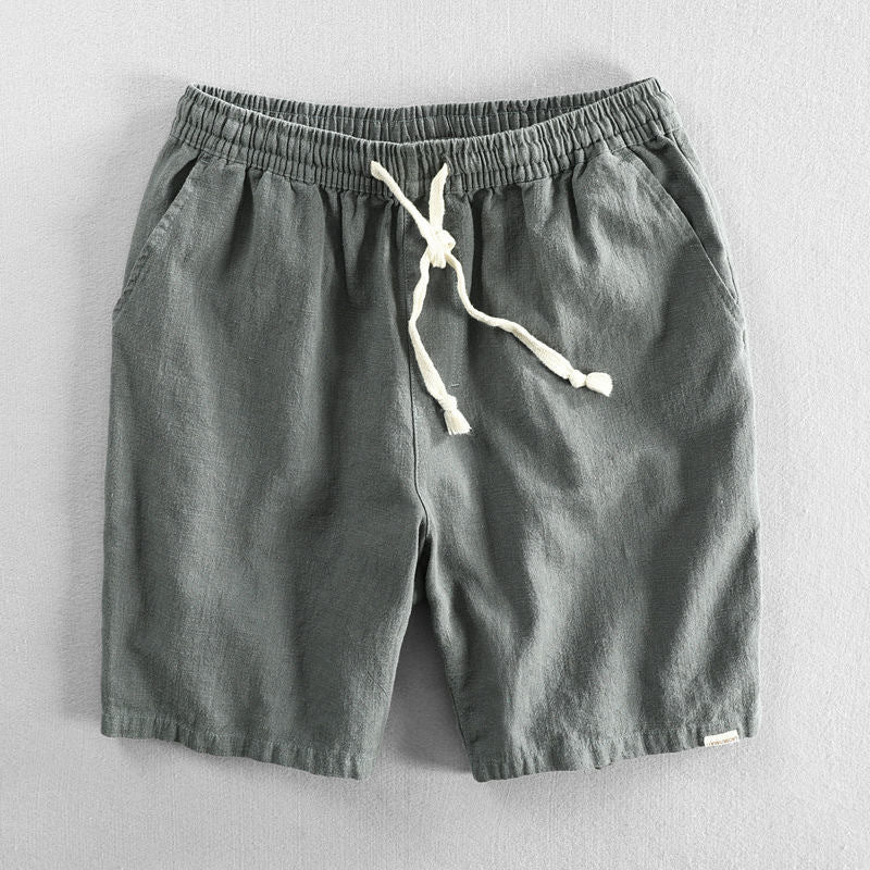 Relaxed drawstring cotton shorts for men | Kaito -3