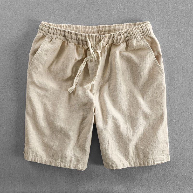 Relaxed drawstring cotton shorts for men | Kaito -4