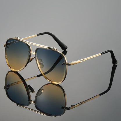 Bold dual-tone aviator sunglasses for men | Evander -1
