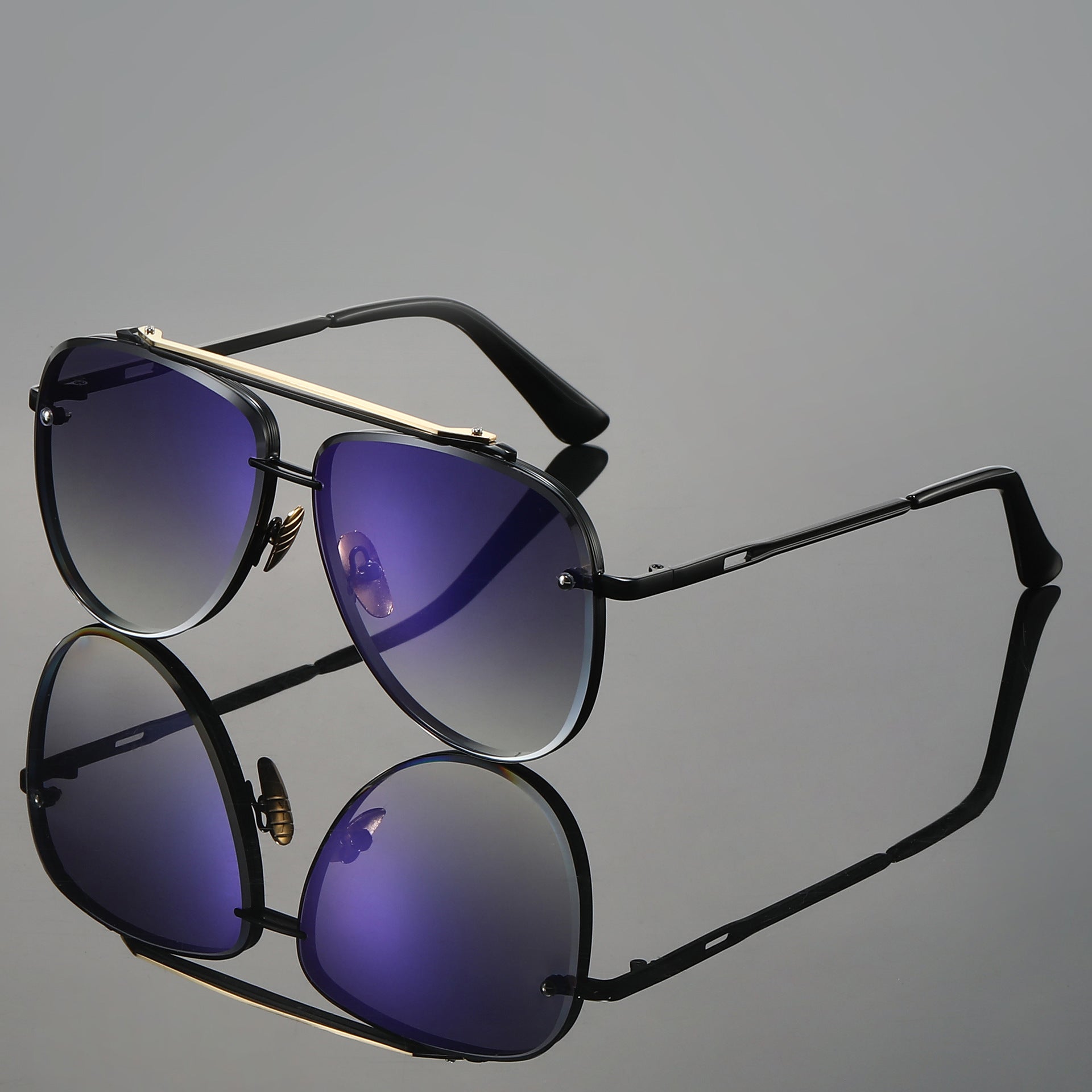 Bold dual-tone aviator sunglasses for men | Evander -5