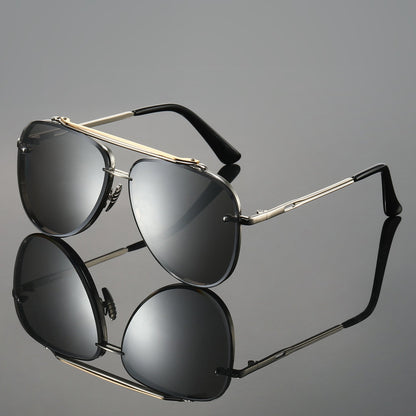Bold dual-tone aviator sunglasses for men | Evander -4
