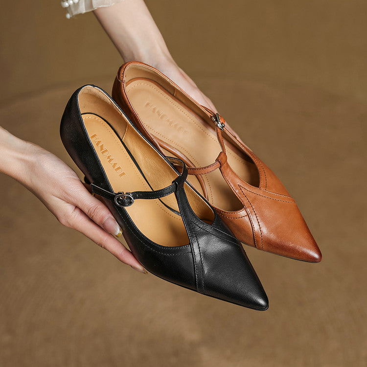 Elegant genuine leather heels for women | Lorena -15